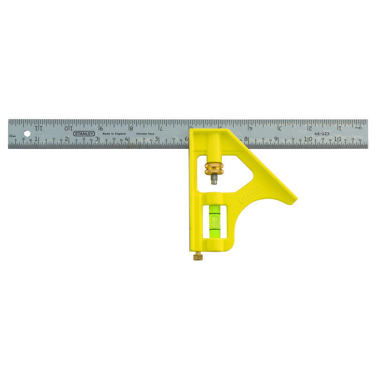 Stanley 46-123 Premium Combination Square, 2 Pieces, 12 in L x 1 in W, Steel Blade, Square Head - Combination Square Sets