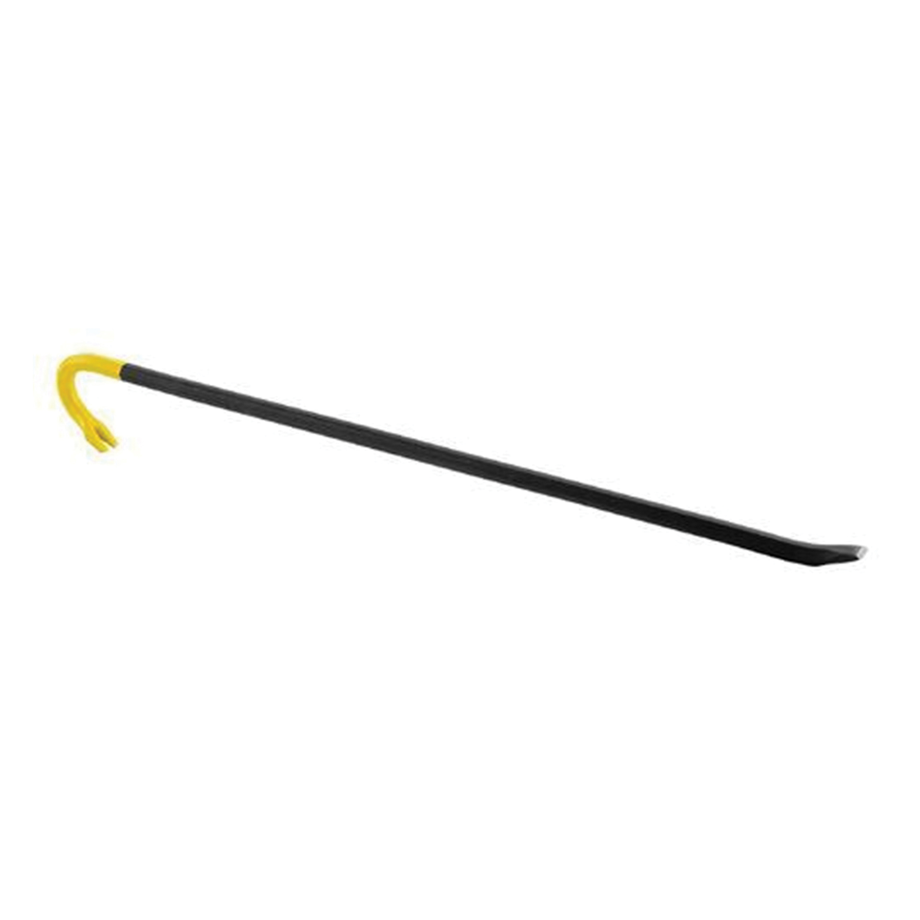 Stanley 55-118 Wrecking Bar, Beveled Chisel/Slotted Claw Tip, 18 in OAL, Forged Steel - Nail Pullers, Wrecking & Pry Bars