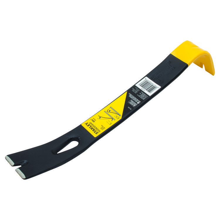 Stanley Wonder Bar 55-515 Pry Bar, Beveled/Nail Slotted Tip, 12-3/8 in OAL, Forged High Carbon Steel - Nail Pullers, Wrecking & Pry Bars