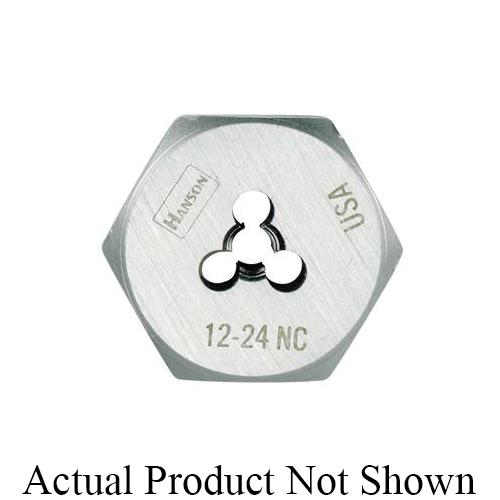 Irwin Hanson 6412ZR Machine Screw Hex Die, #4-40 Thread NC Thread, 3/8 in THK, 1.137 in OD Die, High Carbon Steel - Hex Dies