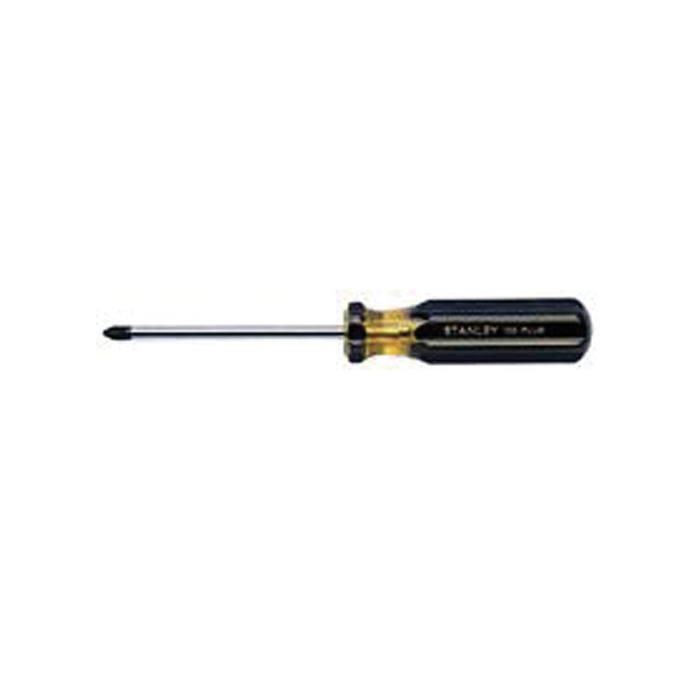 Stanley Contractor Grade 100 PLUS 64-100 Pocket Standard Screwdriver With Pocket Clip, #0 Phillips Point, Alloy Steel Shank, 5-1/8 in OAL, Acetate Handle, Black Oxide/Polished Chrome - Standard Screwdrivers