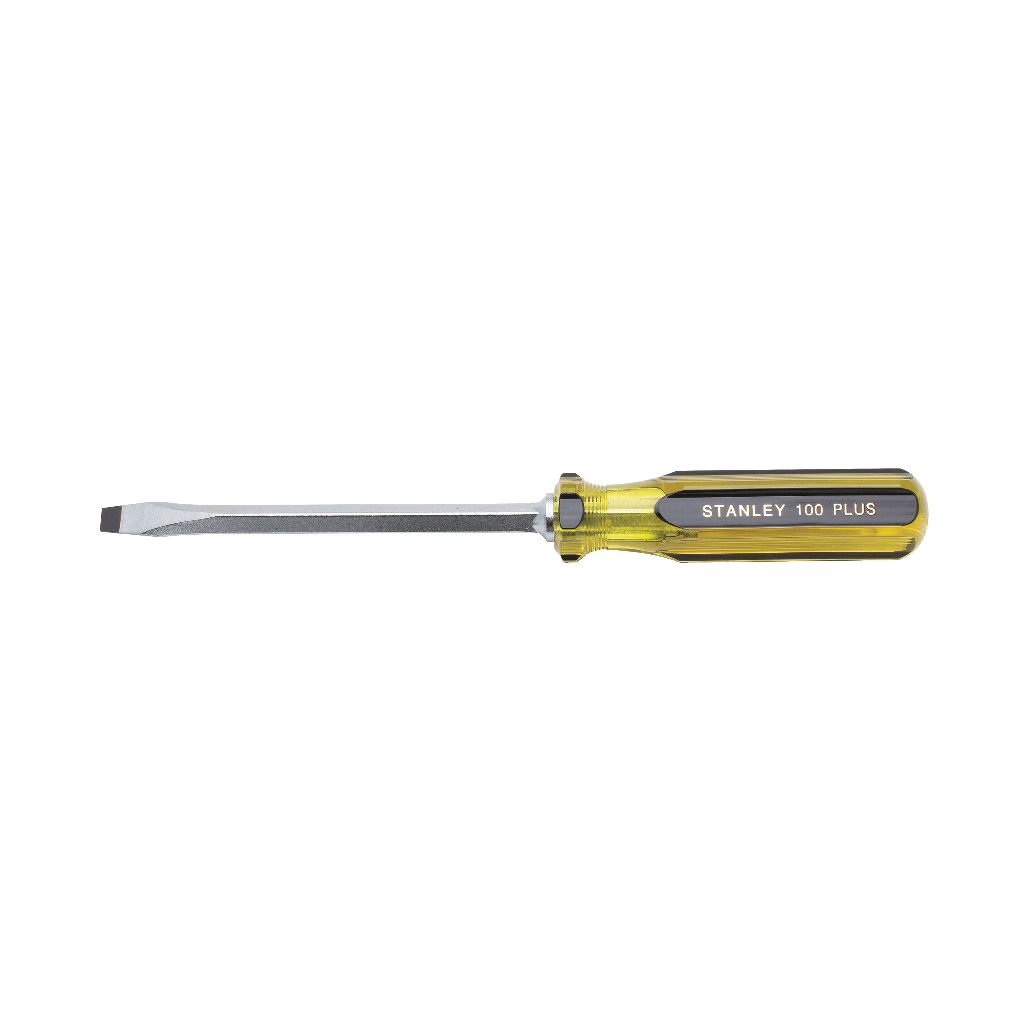 Stanley 100 PLUS 66-176-A Screwdriver, 5/16 in Slotted Standard Point, Alloy Steel Shank, 11 in OAL, Acetate Handle, Black Oxide/Polished Chrome - Standard Screwdrivers