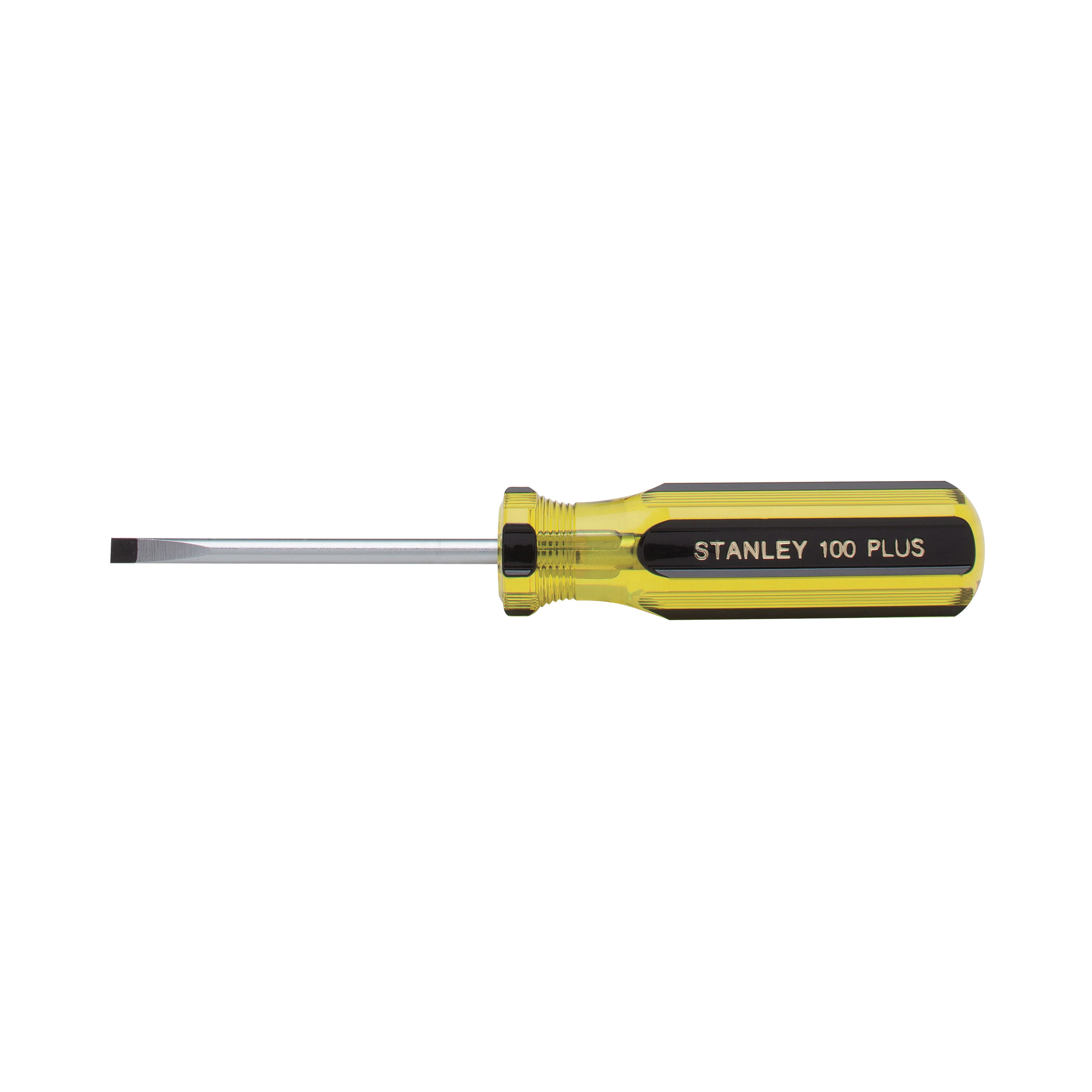 Stanley 100 PLUS 66-183-A Corrosion-Resistant Screwdriver, 3/16 in Cabinet/Slotted Point, Alloy Steel Shank, 6-3/4 in OAL, Acetate Handle, Polished Chrome - Standard Screwdrivers