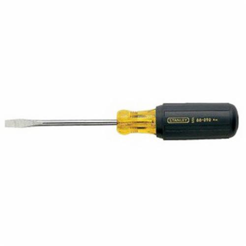 Stanley 66-089 Standard Screwdriver, 3/16 in Keystone/Slotted Point, Alloy Steel Shank, 6-3/4 in OAL, Acetate Handle, Black Oxide/Polished Chrome - Standard Screwdrivers