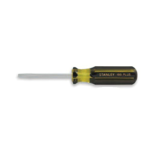 Stanley 100 PLUS 66-174-A Screwdriver, 1/4 in Keystone Slotted/Standard Point, Steel Shank, 8-3/16 in OAL, Acetate Handle, Polished Chrome, ASME Specified - Standard Screwdrivers