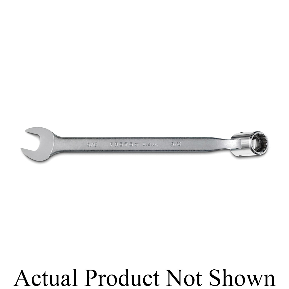 Proto TorquePlus J1270-12A Flex Head Wrench, 3/8 in Wrench, 12 Points, 6 in OAL, Alloy Steel, Satin - Combination Wrenches