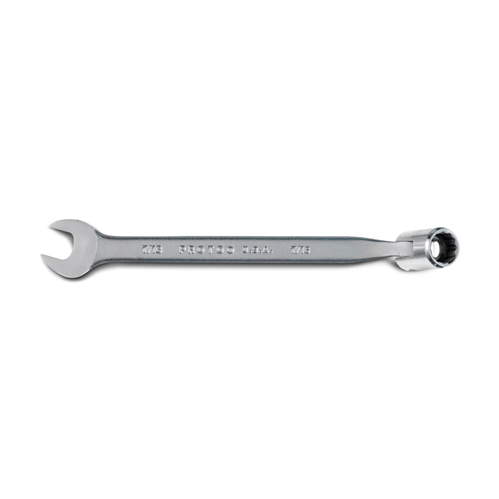 Proto TorquePlus J1270-14A Flex Head Wrench, 7/16 in Wrench, 12 Points, 6-7/8 in OAL, Alloy Steel, Satin - Combination Wrenches