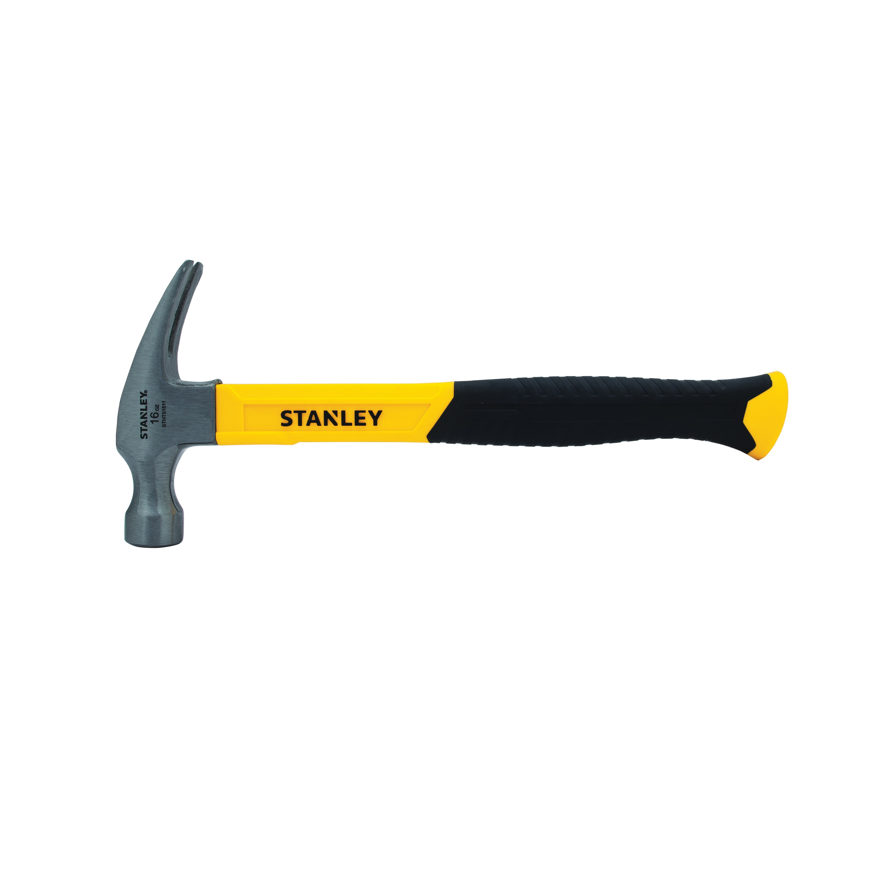 Stanley STHT51511 Nailing Hammer, 12-3/4 in OAL, Smooth Face Surface, 16 oz Carbon Steel Head, Rip Claw, Fiberglass Handle - Claw/Rip/Framing Hammers