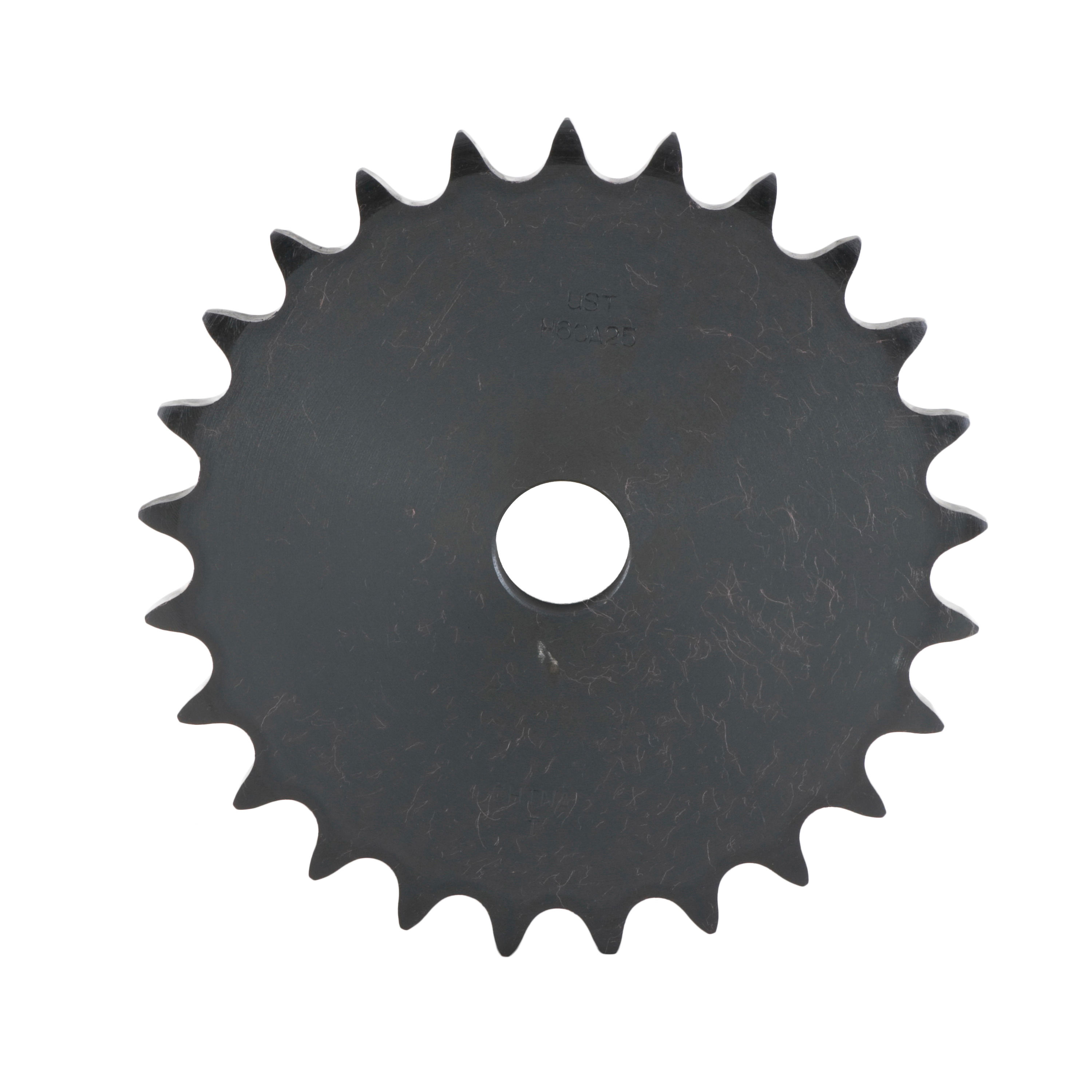Tsubaki 40A26 Plain Bore Type A Single Pitch Roller Chain Sprocket, 5/8 in Dia Bore, 4.42 in OD, #40 Chain, 26 Teeth, 5/8 in Pitch, Carbon Steel - Single Pitch Roller Chain Sprockets