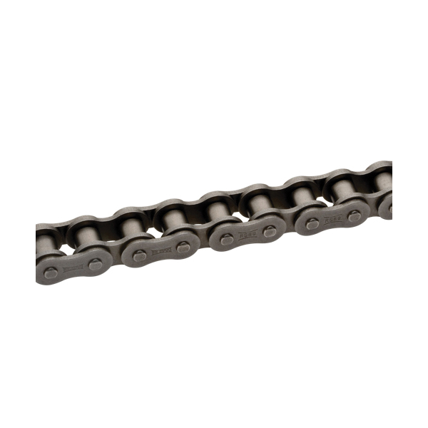 Tsubaki 25RB Chain, 10 ft OAL, 1/4 in Pitch, 0.13 in Dia x 1/8 in W Roller, Carbon Steel - Roller Chains