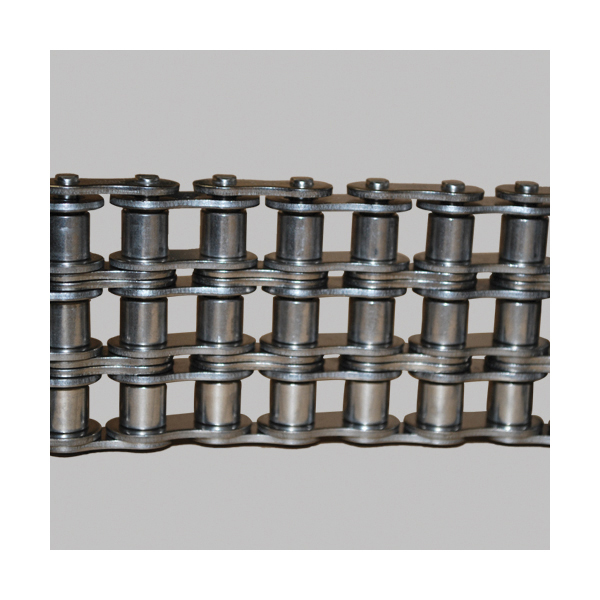 Tsubaki 50-3RB Multi-Strand Chain, 10 ft OAL, 5/8 in Pitch, 0.4 in Dia x 3/8 in W Roller, Carbon Steel - Roller Chains