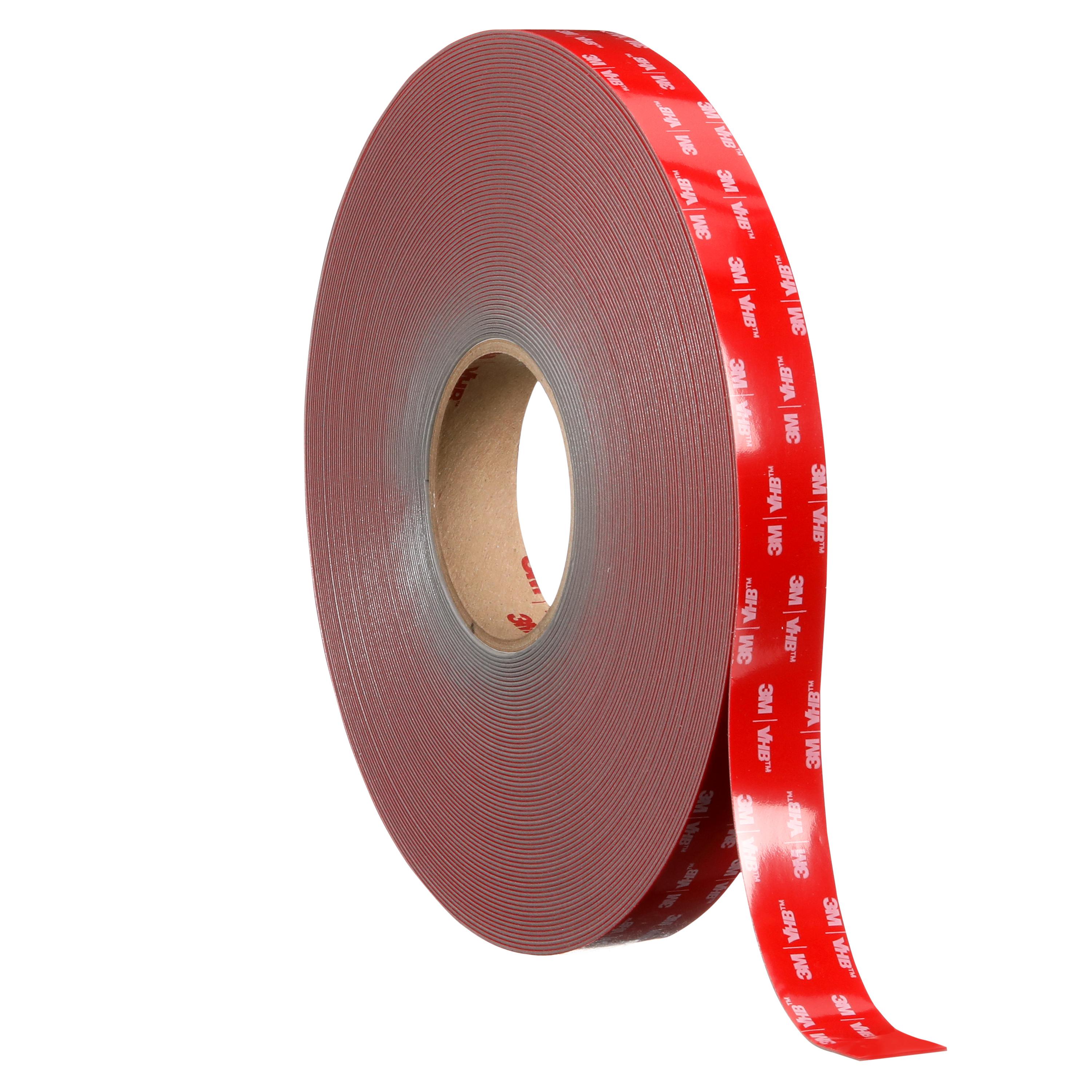 VHB 7100273259 General Purpose Tape, 36 yd L x 1 in W, 62 mil THK, Acrylic Adhesive, Foam Backing, Gray - Double-Sided Tapes