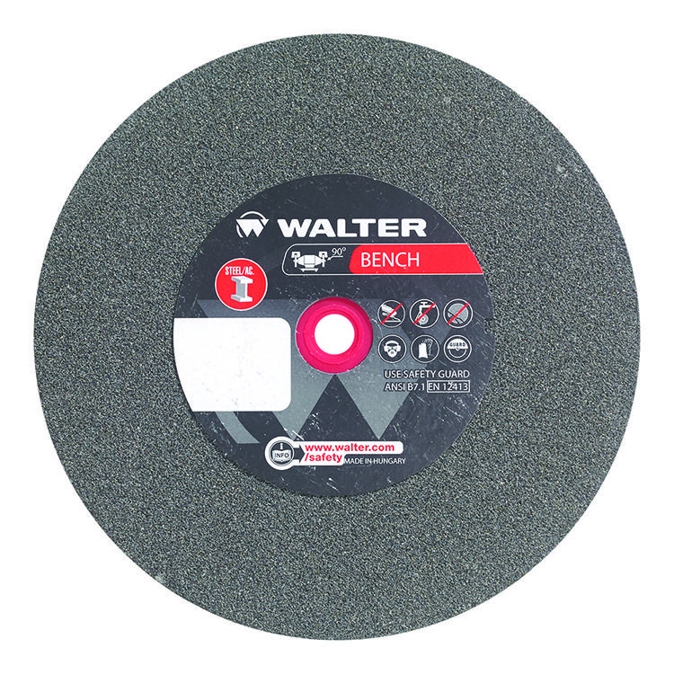 Walter Surface Technologies 12E547 Bench and Pedestal Grinding Wheel, 8 in Dia x 1 in THK, 1 in Center Hole, 60 Grit, Aluminum Oxide Abrasive - Straight Grinding Wheels