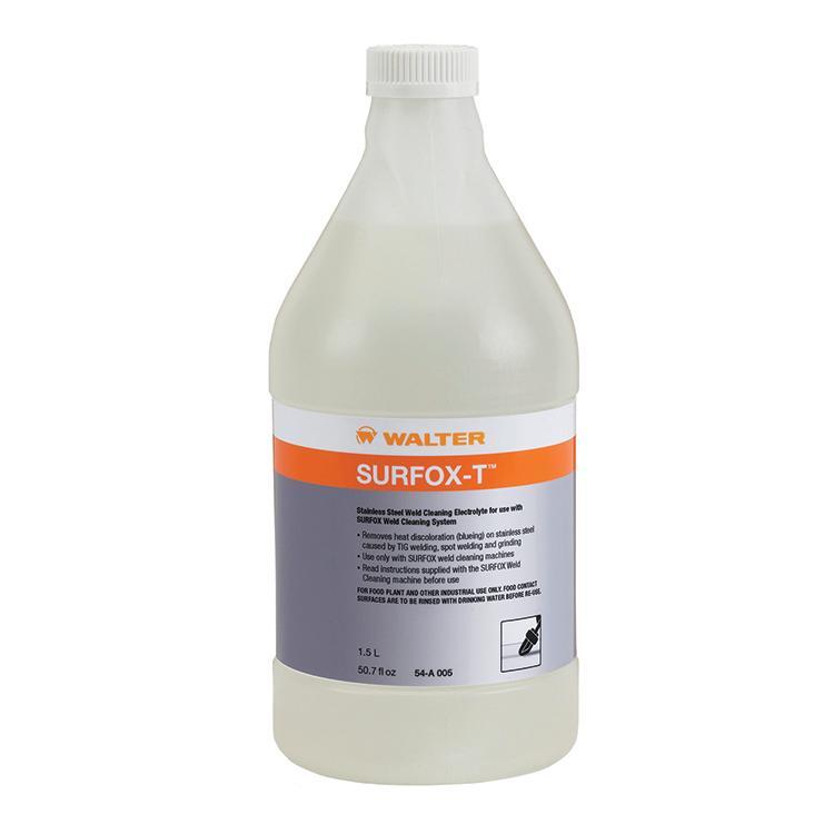 Walter Surface Technologies Bio-Circle 54A005 SURFOX-T Heavy Duty Weld Cleaning Solution, Composition: Phosphoric Acid, Liquid Form, 51 oz Bottle, Clear - Welding Build-Up Cleaners