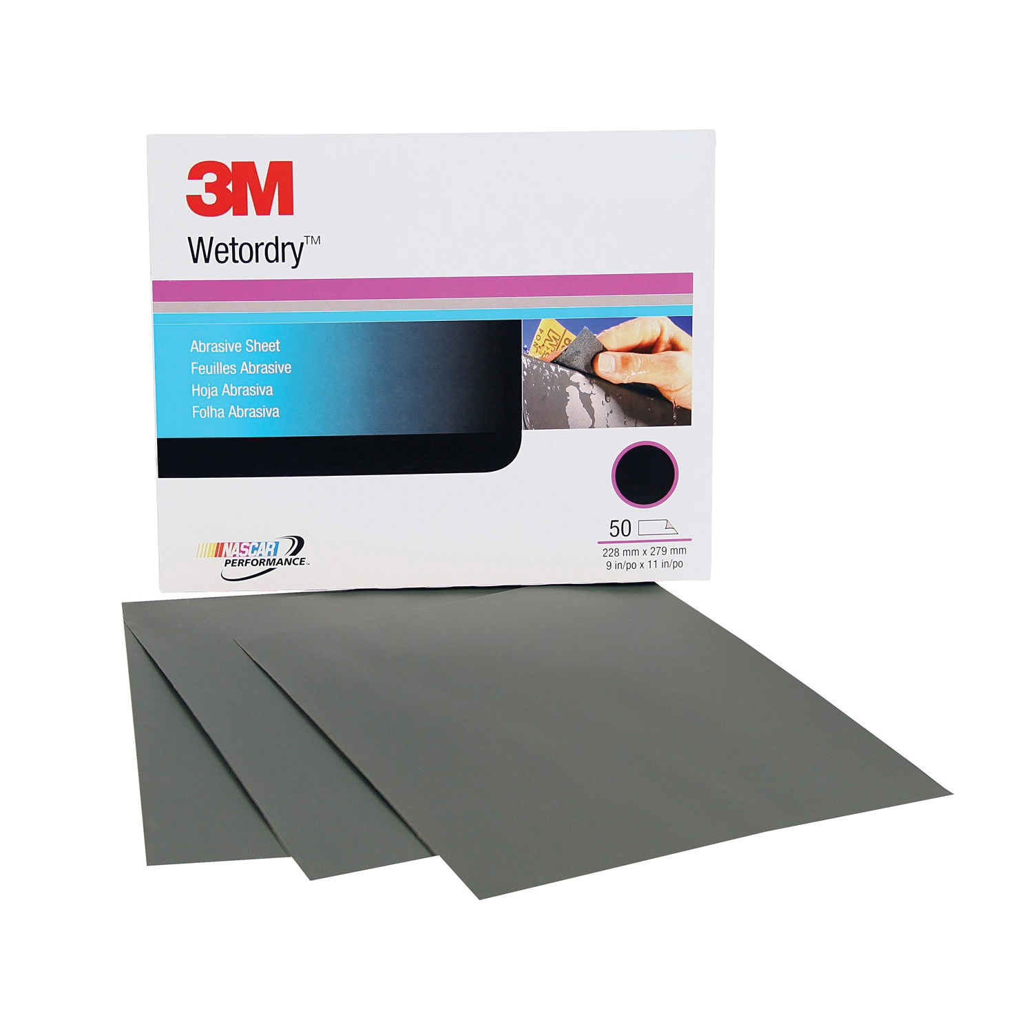 Wetordry 7100003726 Waterproof Abrasive Sheet, 11 in L x 9 in W, P1000 Grit, Fine Grade, Silicon Carbide Abrasive, Paper Backing - Coated Abrasive Sheets