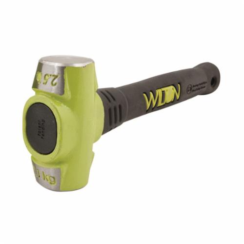 Wilton B.A.S.H WL9-20212 Sledge Hammer, 12 in OAL, 2.5 lb Drop Forged Steel Head, Vulcanized Rubber/Steel Handle - Sledgehammers