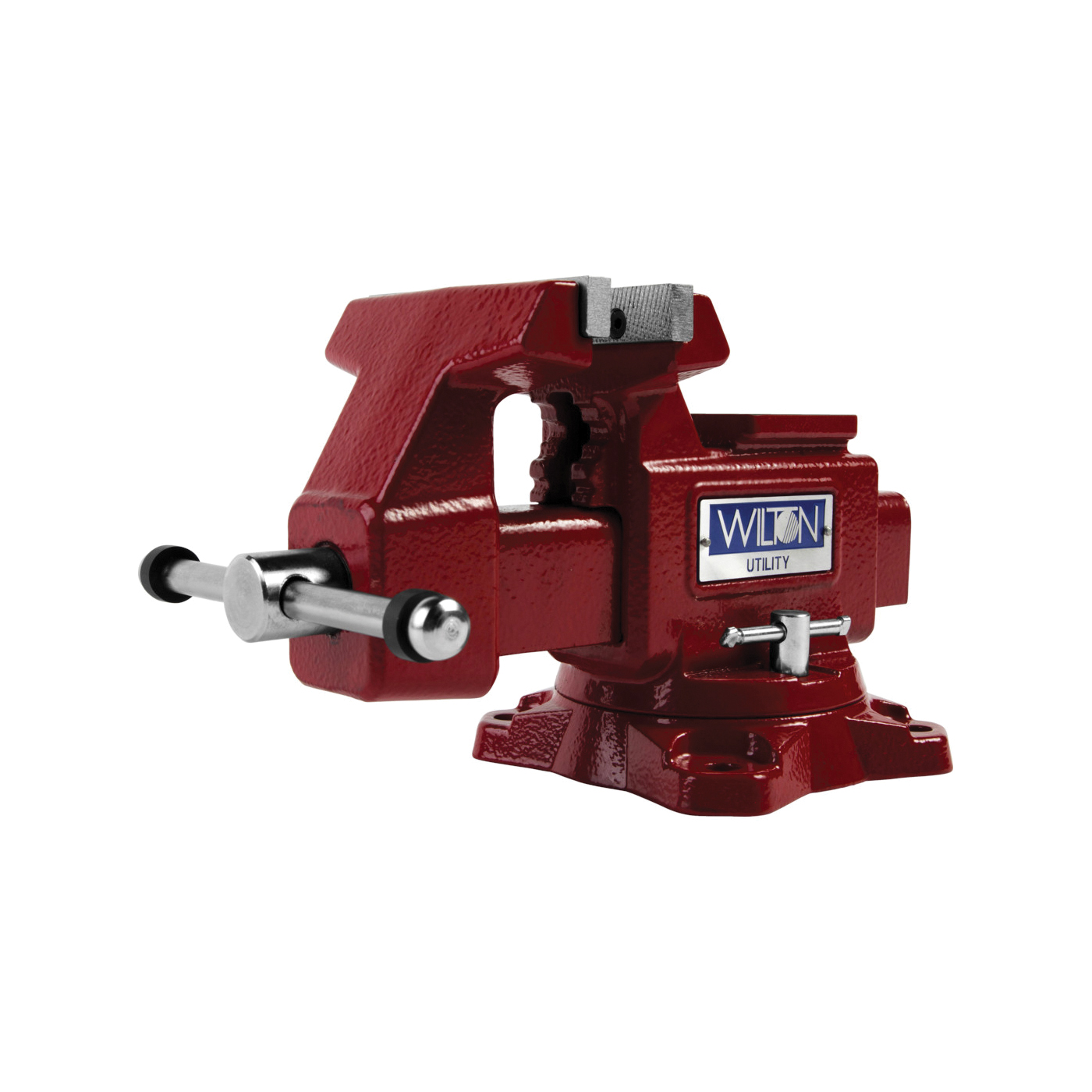 Wilton WL9-28818 Utility Bench Vise, Serrated Jaw, 4 in Jaw Opening, 4-1/2 in W Hardened Steel Jaw, 2-3/4 in D Throat - Bench Vises