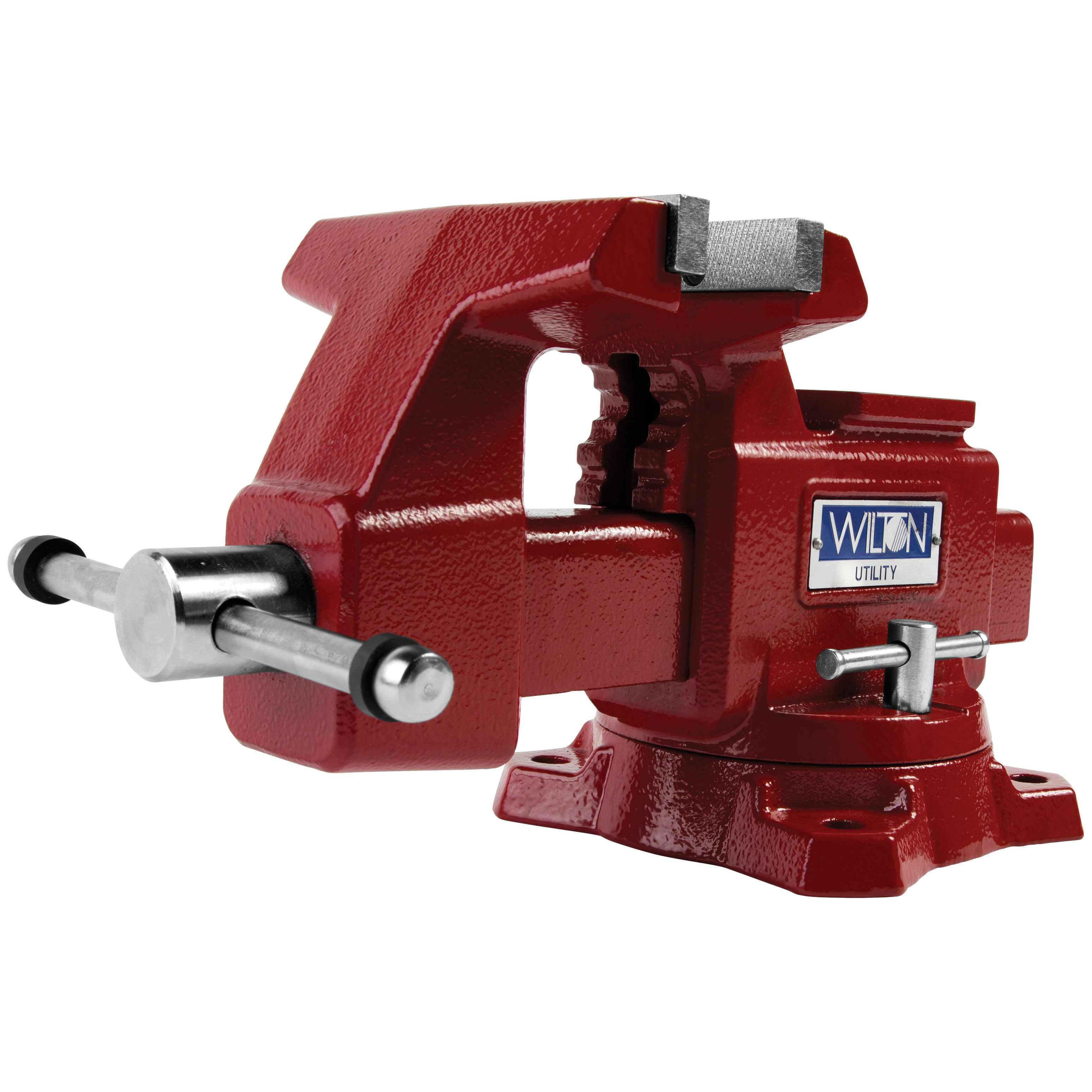 Wilton WL9-28819 Utility Bench Vise, Serrated Jaw, 5 in Jaw Opening, 5-1/2 in W Hardened Steel Jaw, 3-1/4 in D Throat - Bench Vises