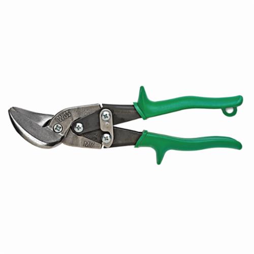 CrescentM7R Aviation Snip, 18 ga Low Carbon Steel Cutting, 1-1/4 in L of Cut, Right/Straight Snip, Molybdenum Steel Blade, Non-Slip/Textured Grip - Snips