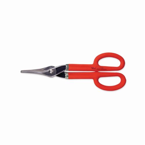 CrescentV10N Combination Pattern Duckbill Snip, 24 ga Low Carbon Steel Cutting, 2-1/4 in L of Cut, Straight Snip, Drop Forged Tool Steel Blade, Cushioned Grip - Snips