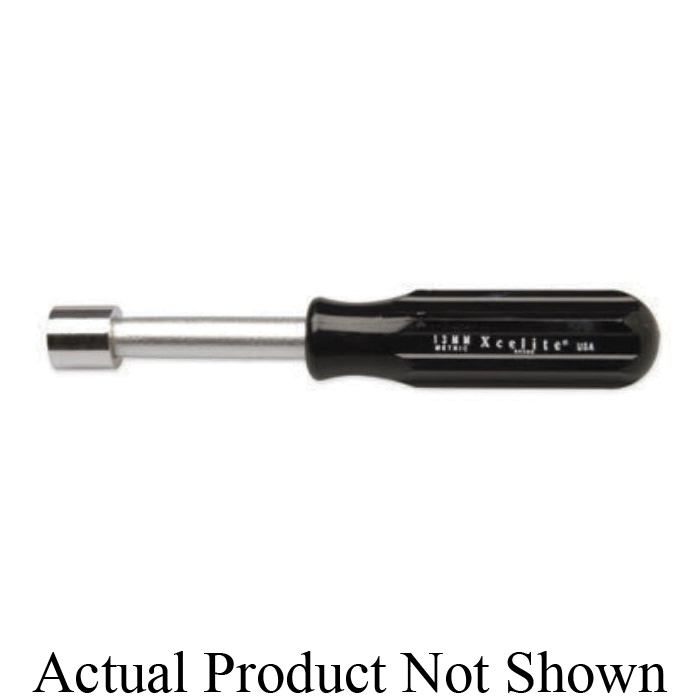 Weller 13MMN Hex Drive Nutdriver, 13 mm, Hollow Shank, Black Fluted Handle, Polished Chrome - Nutdrivers