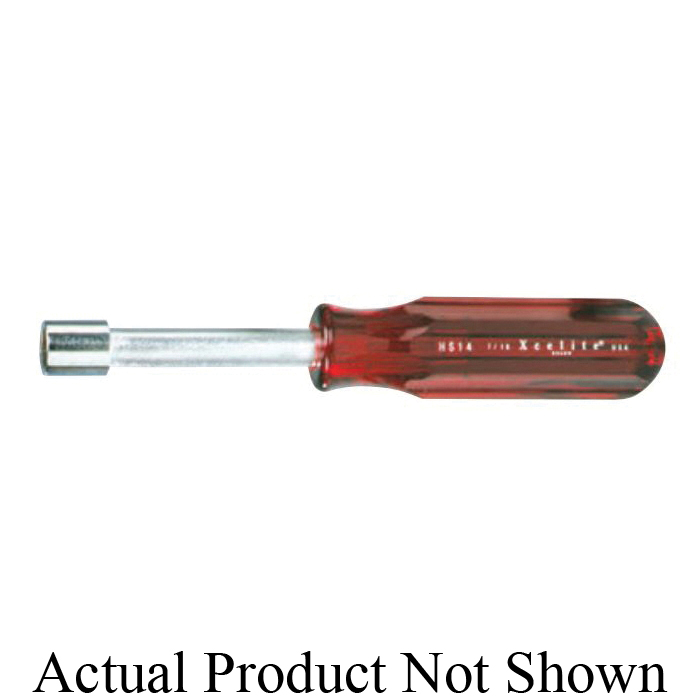 Weller THS8N Hex Drive Regular Length Nutdriver, 1/4 in, Hollow Shank, Red Molded Firm Grip Handle, Bright - Nutdrivers