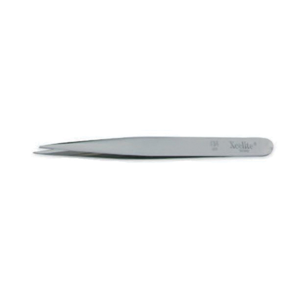 Weller XHT434N Tweezer, Straight/Smooth Sharp Round Point Tip, 4-3/4 in L, Stainless Steel - Tweezers