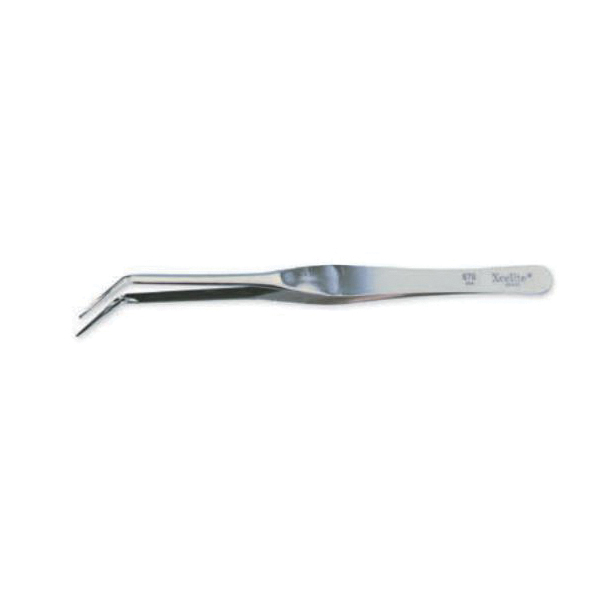 Weller XHT678N Tweezer, Smooth Curved Medium Point Tip, 6-7/8 in L, Stainless Steel - Tweezers