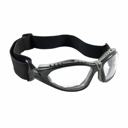 Bouton 250-50-0420 Fuselage Dual Lens Protective Glasses, Anti-Fog, Clear Lens, Full-Frame Frame, Black/Gray, Nylon/Foam Lined Frame, Polycarbonate Lens, ANSI Z87.1+, CSA Z94.3 - Safety Glasses